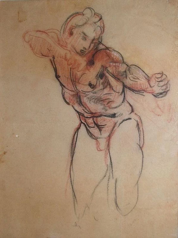 Léon Riesener - Studio di uomo che tira con l'arco